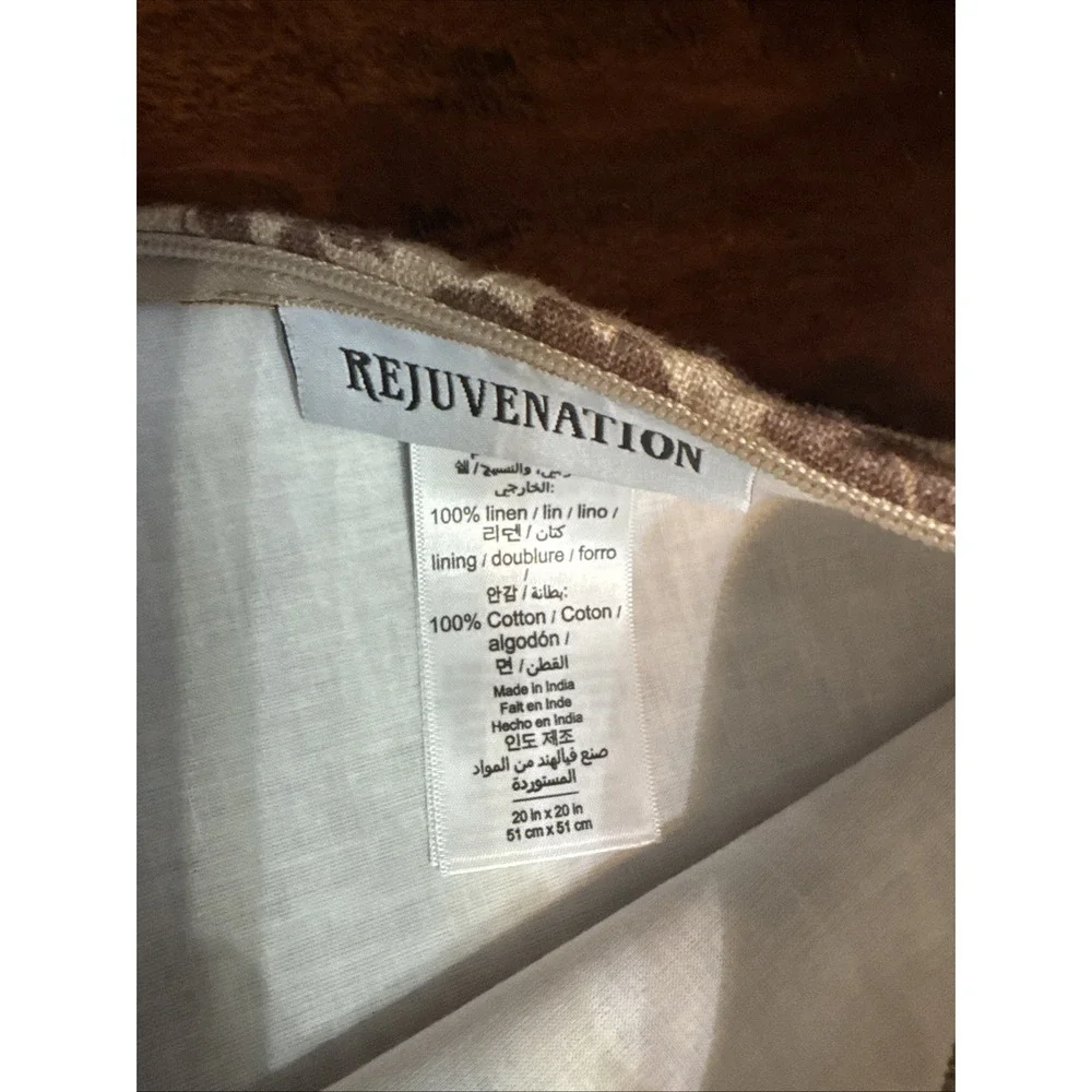 Rejuvenation Throw Pillow Cover Linen Botanical 20